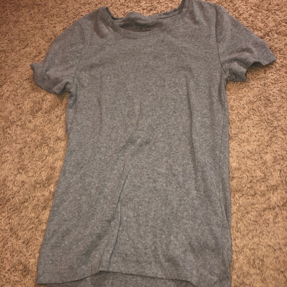 tight grey short sleeve shirt